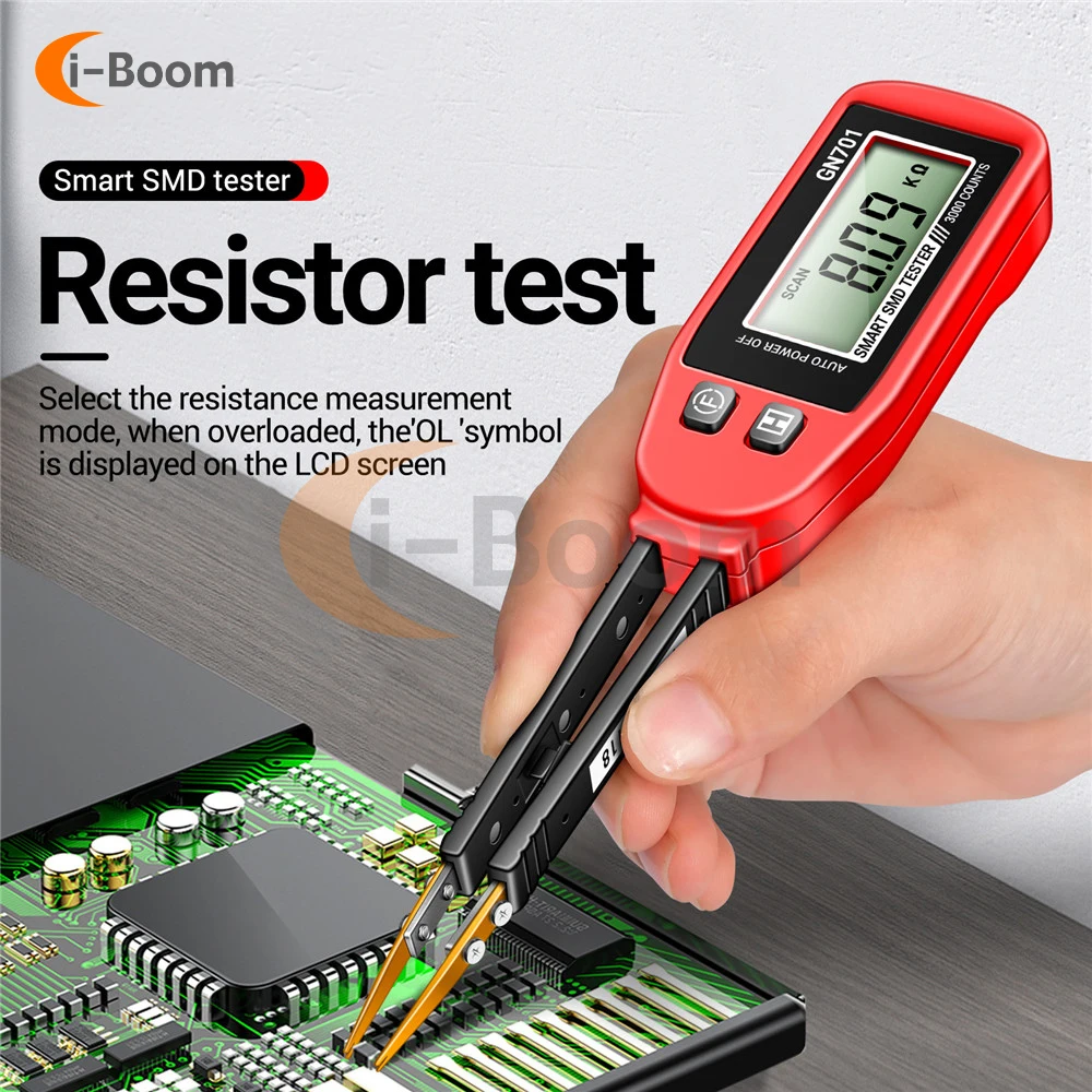 Imagem -03 - Aneng Gn701 Smd Tester Alta Precisão Resistência-capacitância-diodo Teste Ferramenta Clip-on Resistência-capacitância Teste Pen