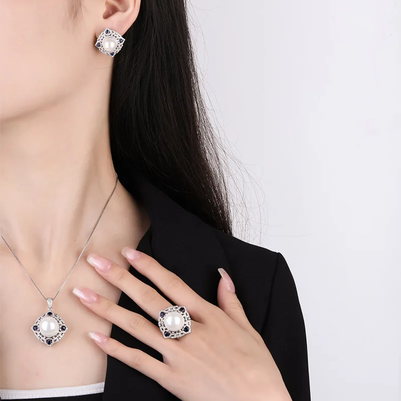 

S925 Silver Plated 18K Gold Plated PT950 Platinum Mother-of-fritary Pearls Korean Version Sapphire White Beads