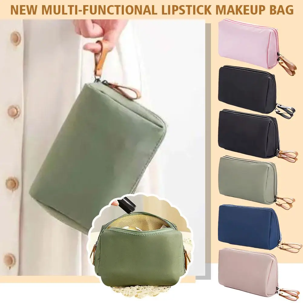 2023 New Makeup Bag Simple Solid Color Cosmetic Bag For Women Pouch Toiletry Bag Waterproof Make Up Purses Case Dropshippin A6D6