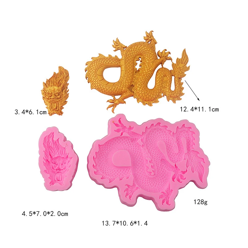 Chinese Dragon Cooking Tools Fondant Silicone Mold For Baking Chocolate Of Cake Decorating Sugar Candy Kitchen Accessories