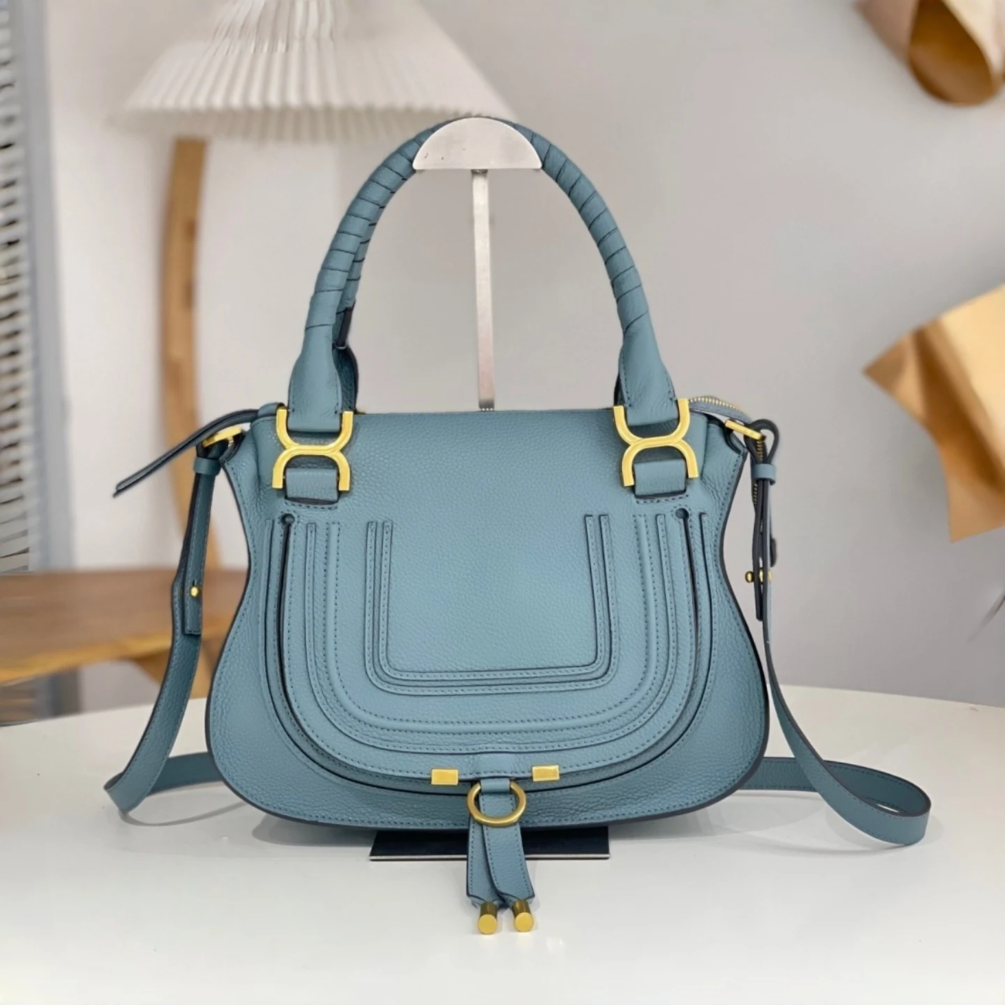 High Quality Genuine Leather Saddle Bag Vintage Cowhide Crossbody Shoulder Purse Large Capacity Retro Handbag Satchel for Women
