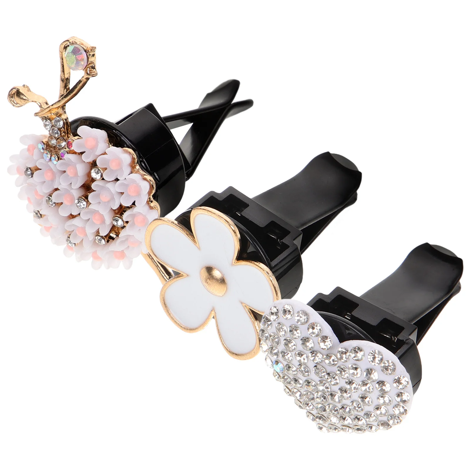 

3Pcs Car Air Vent Decorative Clips Heart Flower Easy Installation Maintenance Interior Beauty Car Air Vent Clip