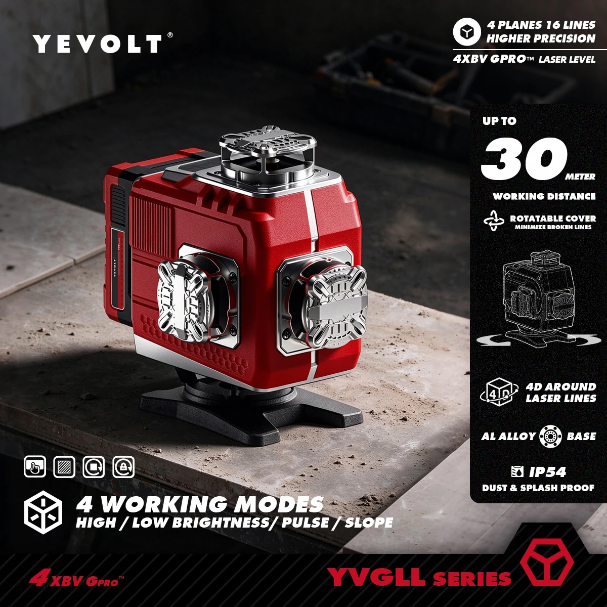 YEVOLT 16-Linien-Grünlaser mit Selbstnivellierung, 360°-Abdeckung für DIY-Heimwerkerarbeiten, Badezimmer, Waschtisch, Fliesen, Wandverkleidung und Renovierungsarbeiten