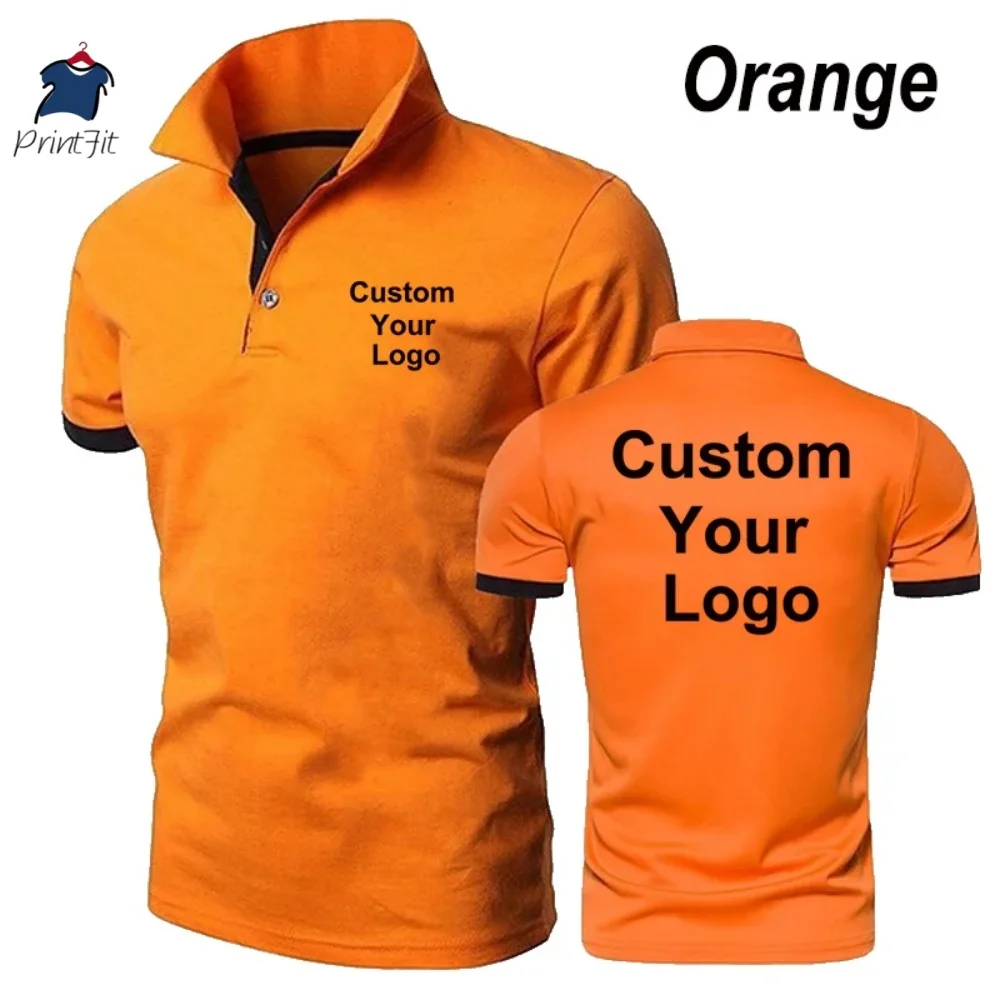 الصيف مخصص شعارك الرجال بولو تي شيرت سليم صالح الرجال عادية تي شيرت بلايز رياضية شخصية الطباعة قميص بولو تي شيرت للرجل #2