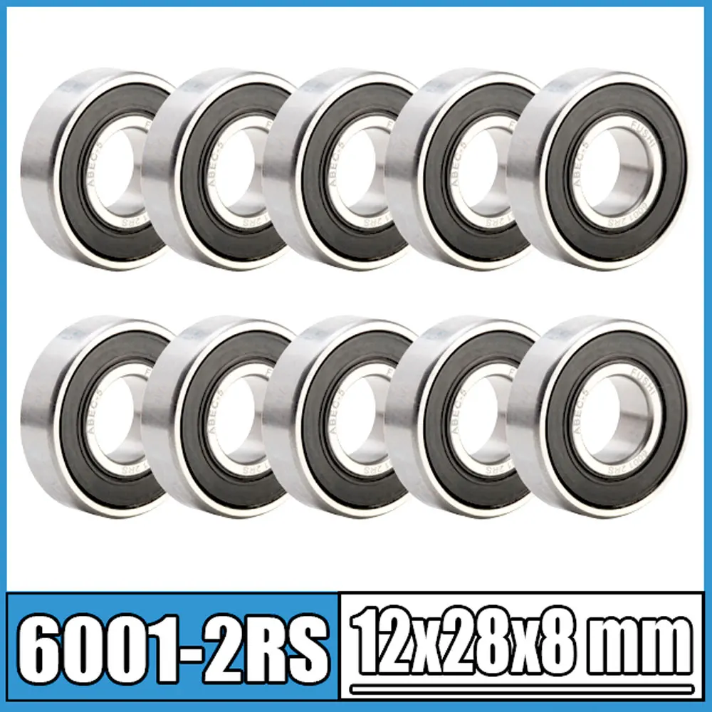 ABEC-5 de roulement 6001-2RS (10PCS) 12x28x8mm scellé Deep GroGru6001 2RS Roulements à billes 6001RS 180101 RS