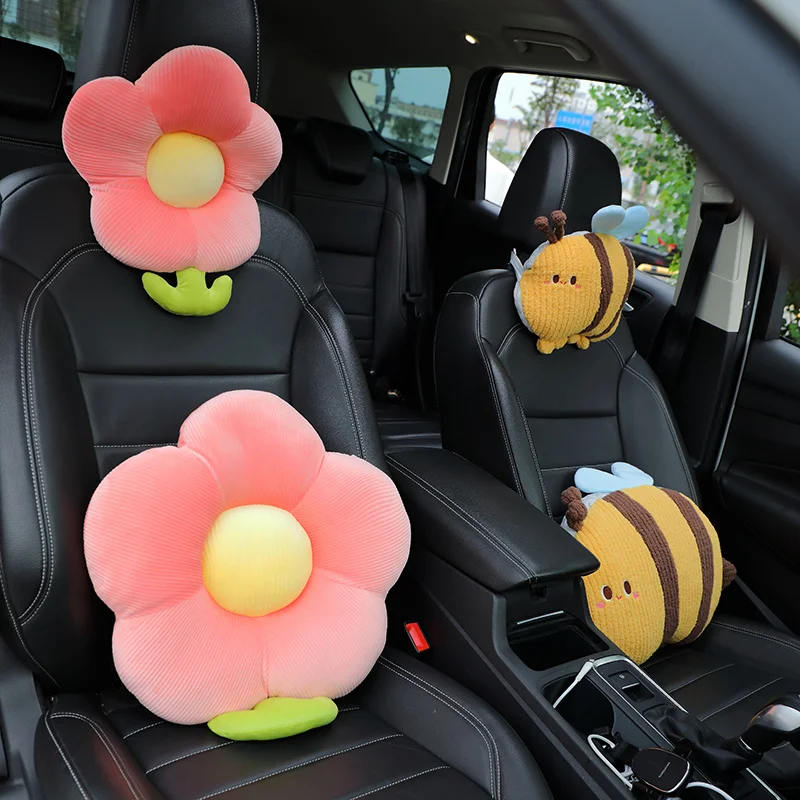 1pc Cartoon Animal Flower Bee Frog Waist Pillow Cute Car Seat Decoration comodo cuscino morbido