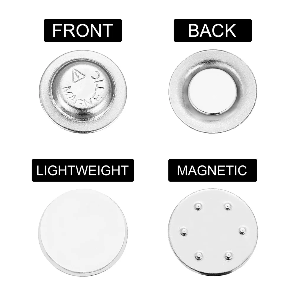 

20 Pcs Clothing Button Clip Buttons Magnetic Brooch Stamping Iron Parts DIY Magnets