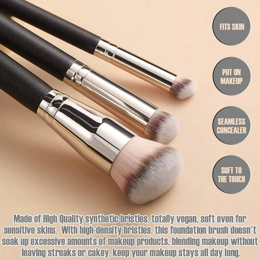 170/270 Face Cosmetic Brush Foundation Powder Makeup Brush Flat Top Concealer Powder Female Make Up Brushes Black Beauty Tool