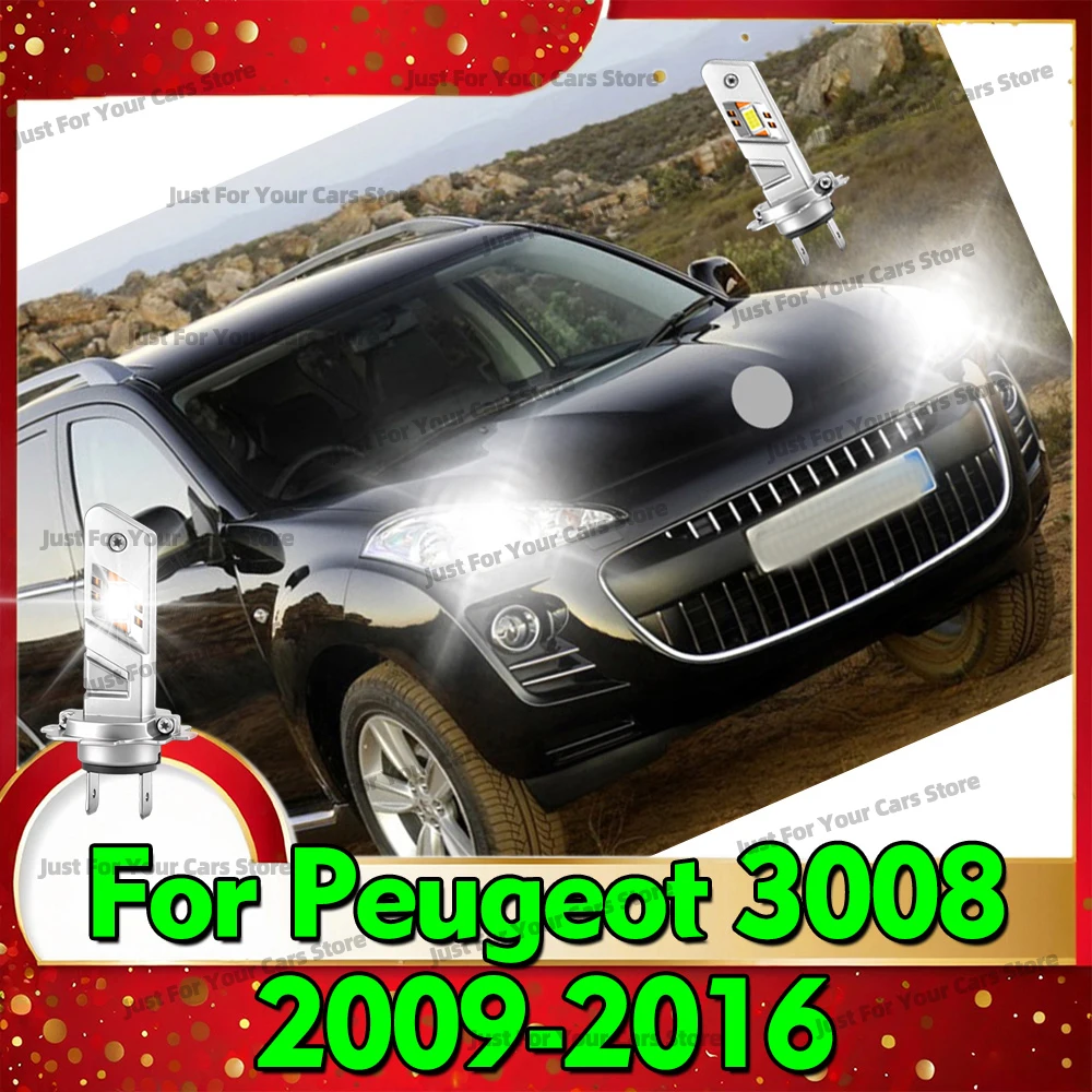 

2x LED H7 Headlights 30000LM For Peugeot 3008 2009 2010 2011 2012 2013 2014 2015 2016 High Low Beam 6000K White 12V Plug&Play