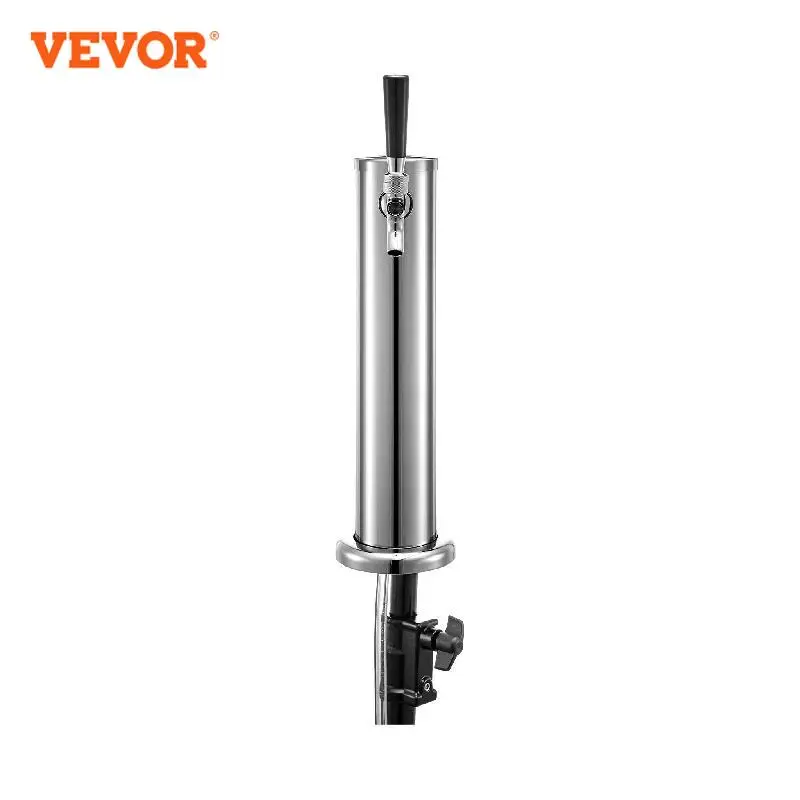 VEVOR Homebrew Beer Tower One Way Faucet with Drip Tray Stainless Steel Single Tap Column Wine Drink Dispenser Bar Accessories