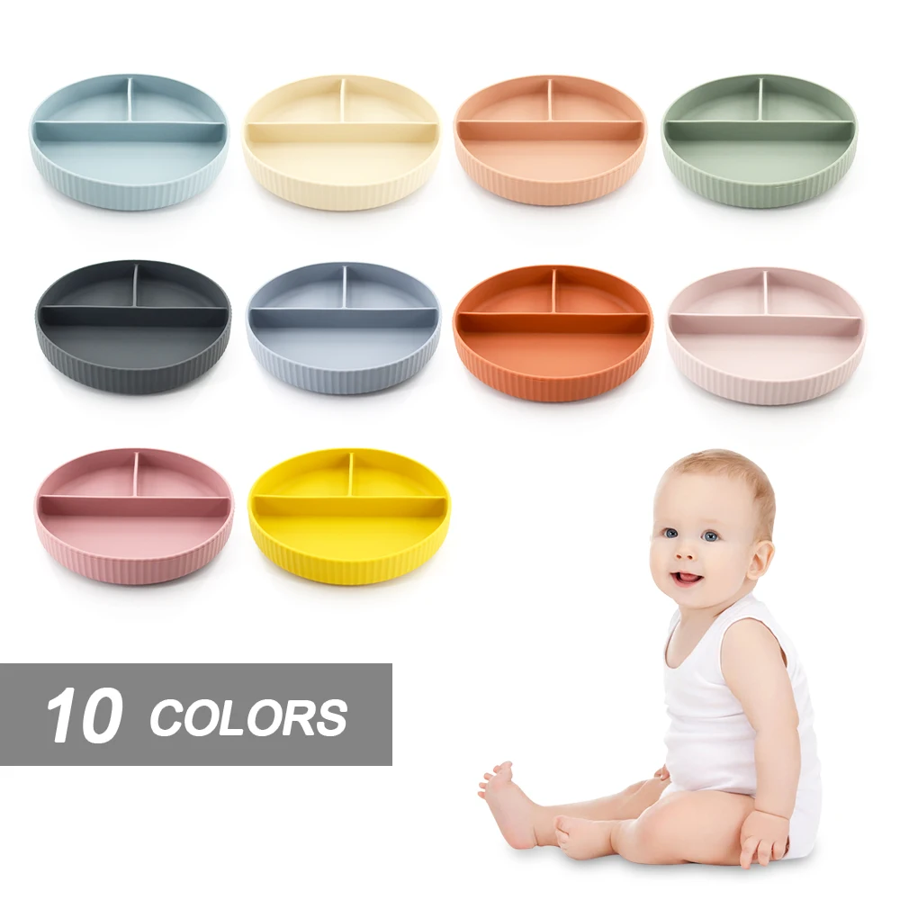 Ensemble de Bols d'Alimentation pour Bébé, Assiette en Silicone de Qualité Alimentaire, Grand Filles à Ventouse, Sans BPA, Étanche, pour Nourrisson, 5 Pièces