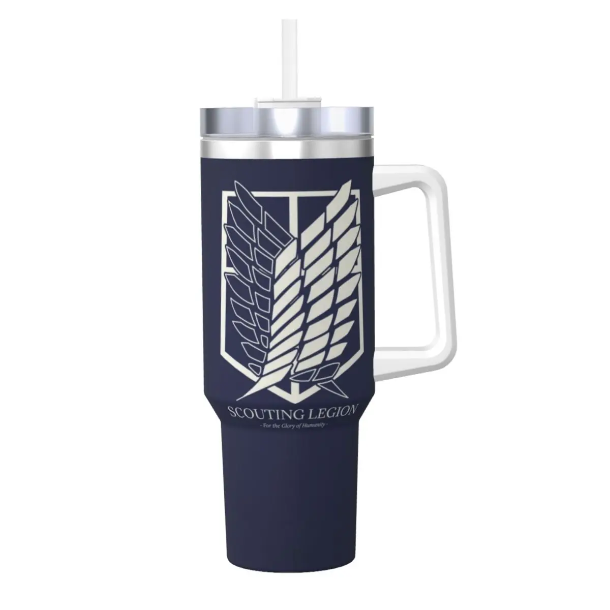 Attack On Titan 40 Oz Ultimate Tumbler with Handle and Straw Vacuum Insulated Tumbler