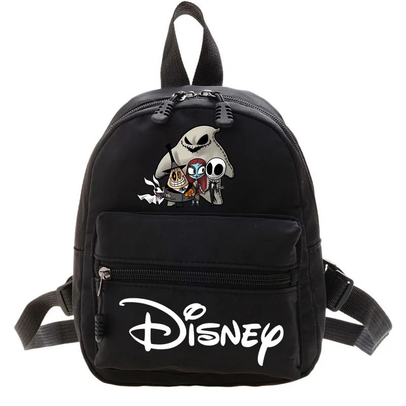 MINI mochila de Disney The Nightmare Before Christmas Jack Sally para mujer, nuevas y versátiles bolsas divertidas para adolescentes, mochila con diseño de chica guay