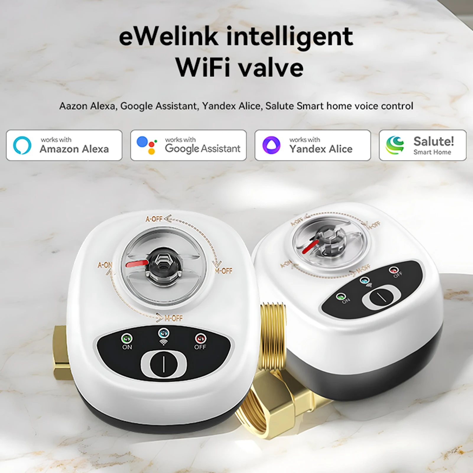 

EWelink APP WiFi Smart Valve Water Gas Shutoff Automated Ball Valve DN15/DN20/DN25 Wireless Control For Alexa Google Alice Voice