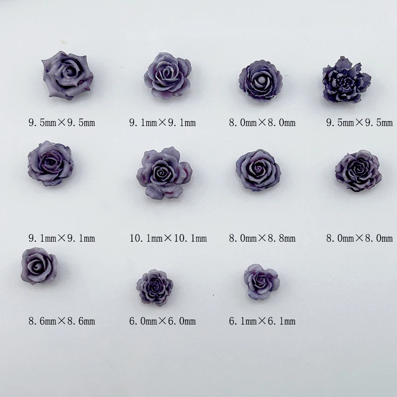 Glitter Rose Flower 3D Nail Art Decoration Luminous Butterfly Floral Shaped Shiny Grow-In-Dark Nail Charms DIY Manicure Nail Art