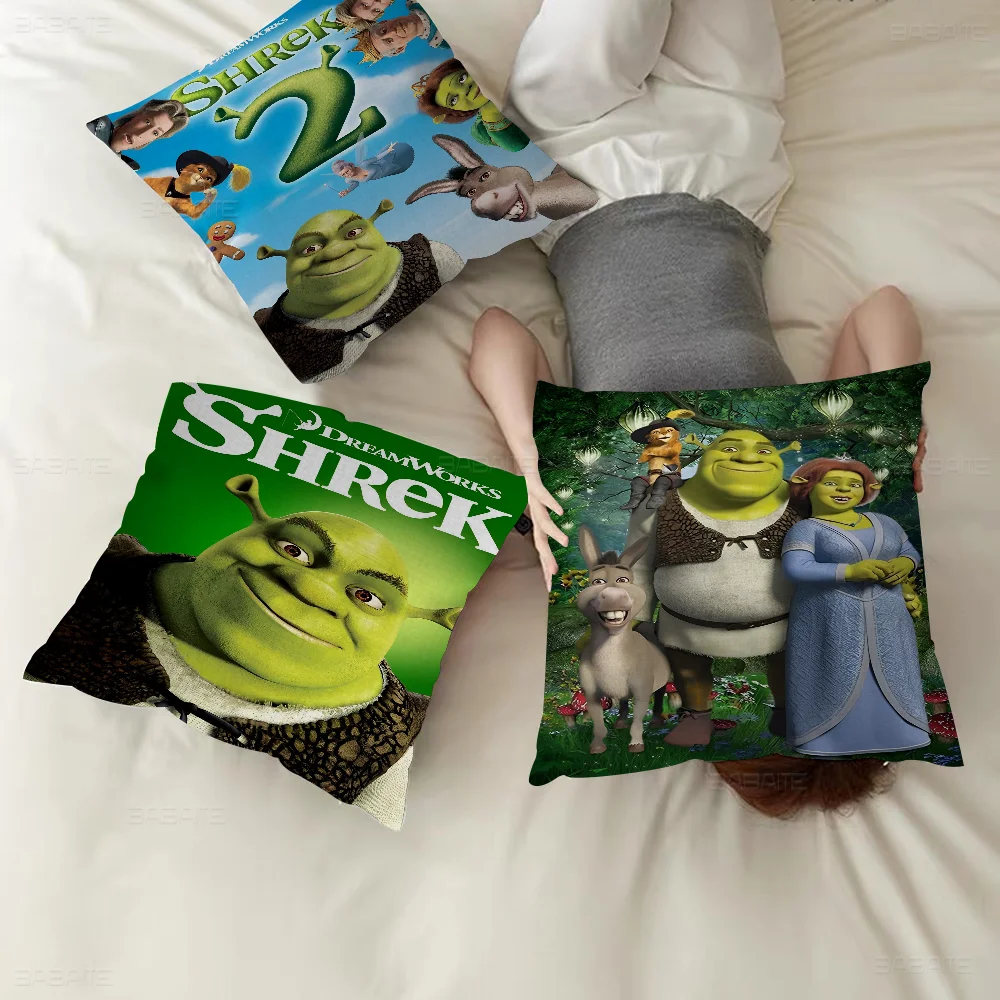 Cartoon Funny S-Shrek Personalized Pillow Cover Kids Bedroom Wild Party Decor Pillowcase Kid Birthday Shower Gift