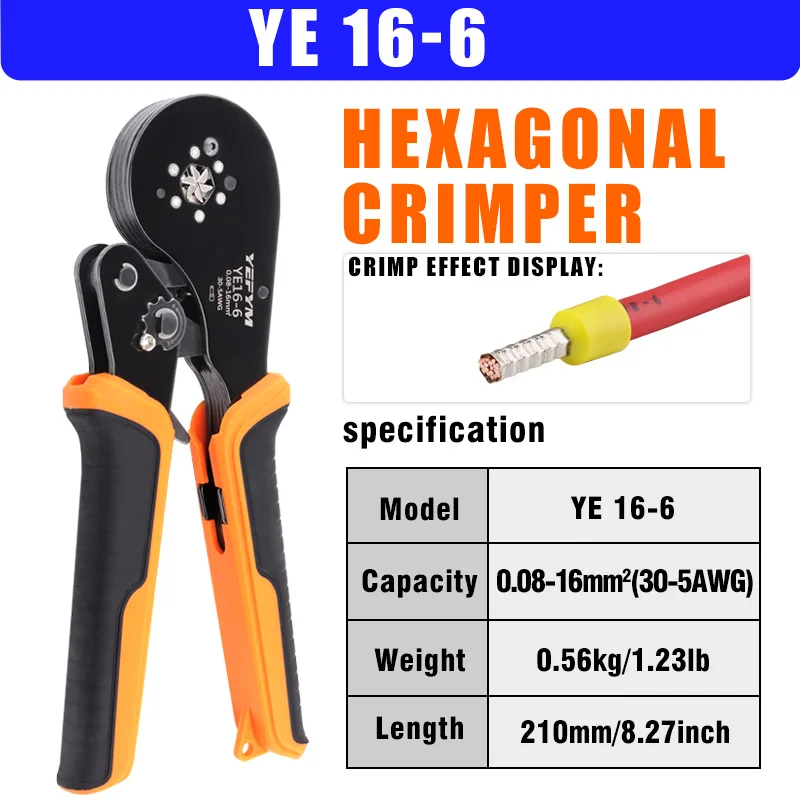 Beentje Krimptang HSC8 6-4/6-6 Elektrische Crimper Tang Voor Draad End Crimp Buis Terminals elektrische Circuit Reparatie