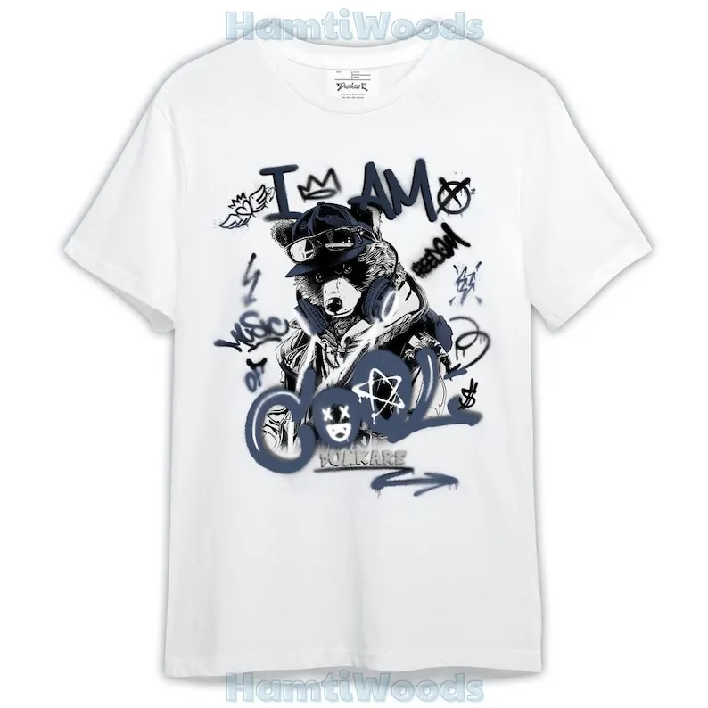 Low Diffused Blue 11s Shirt, I Am Cool Bear Shirt Outfit 1405 HDT