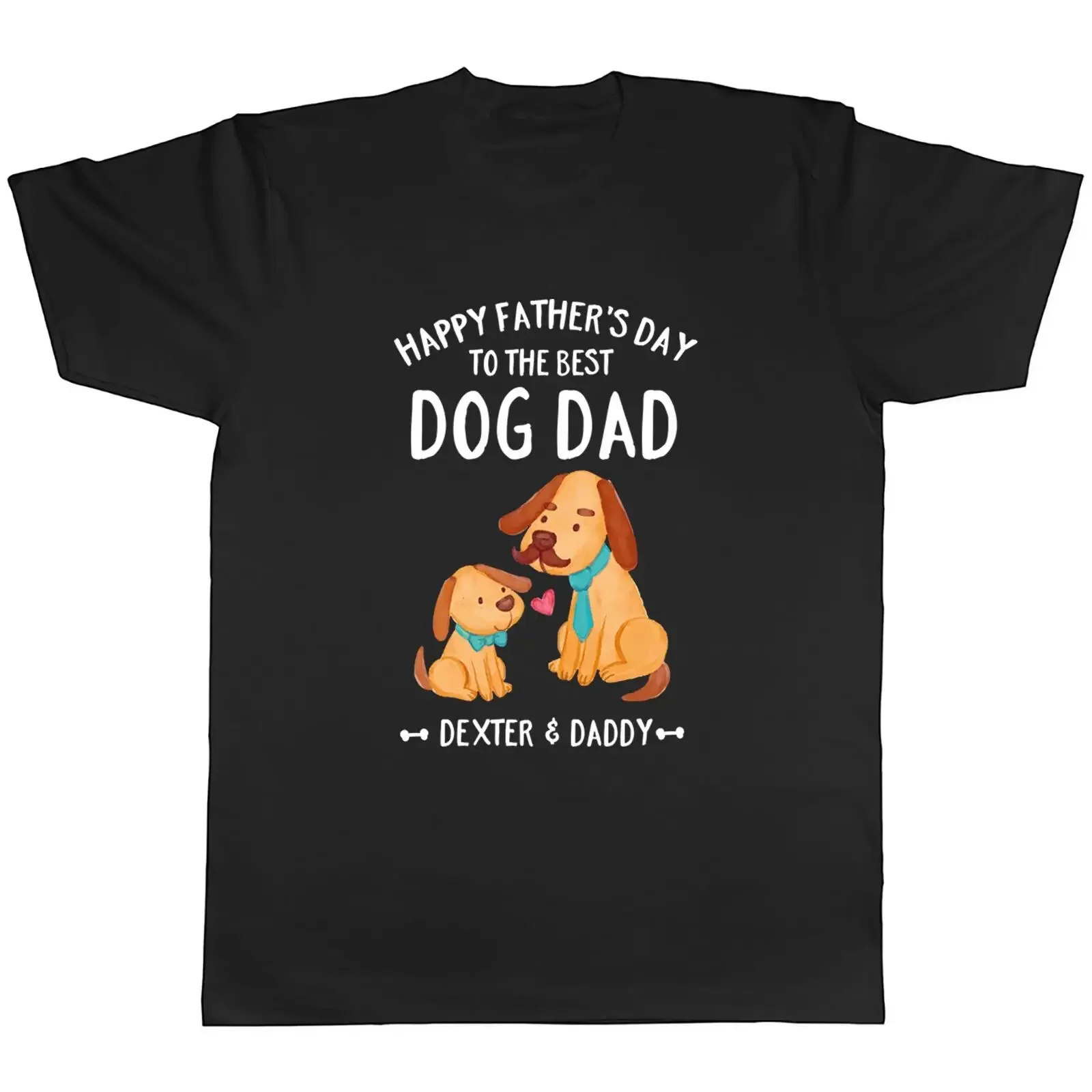Personalisiertes Happy Vatertag Herren T Shirt an den besten Hund Papa Geschenk vintage Washed Stylish Unisex Slightly graphic