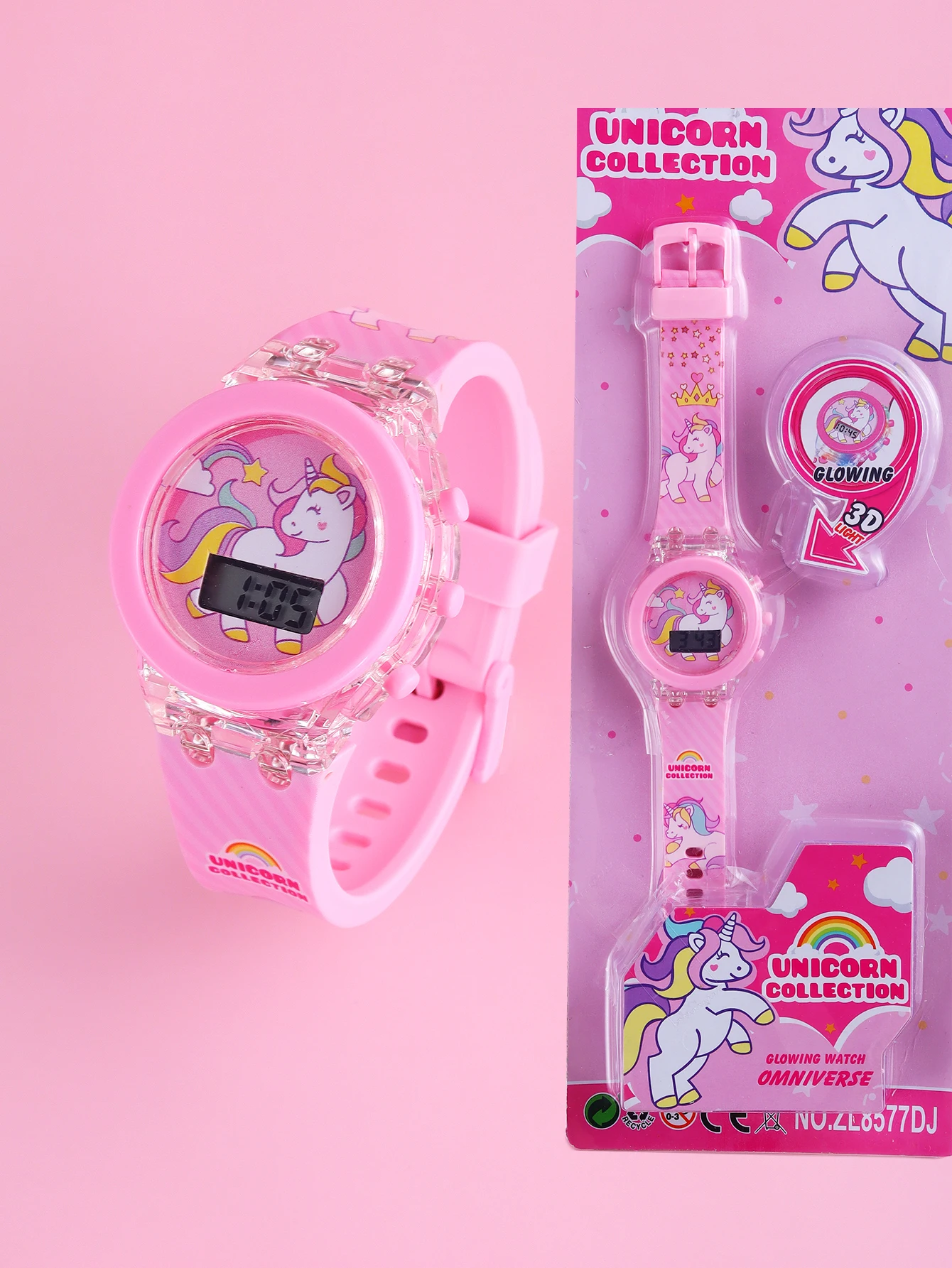 Set di braccialetti per orologi elettronici sportivi multifunzionali a colori elettronici che si illuminano al buio per bambini per studenti