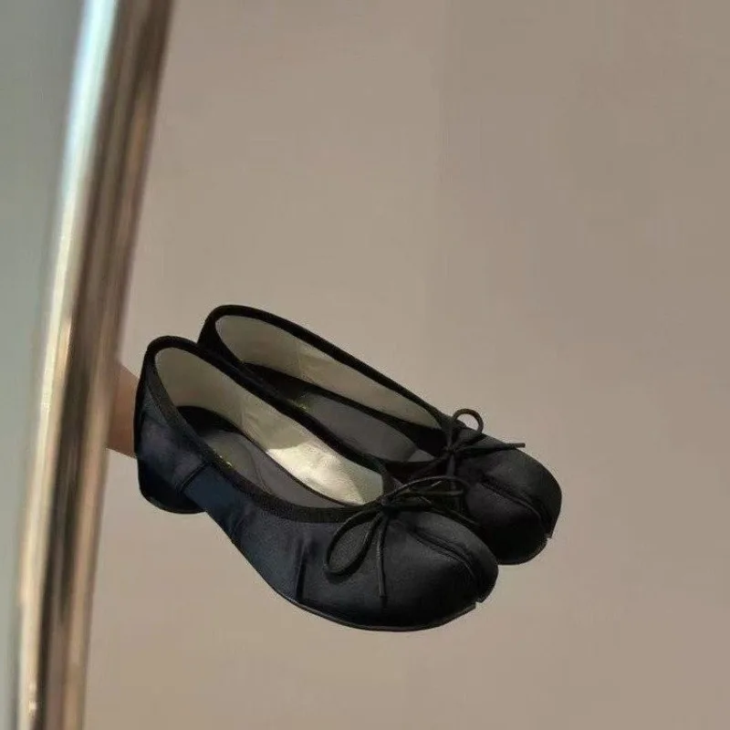 Zapatos de Mujer Sweet Bow, Primavera 2026, Nuevos, Sin Cordones, Punta Abierta, Suela Suave, Combinables con Todo