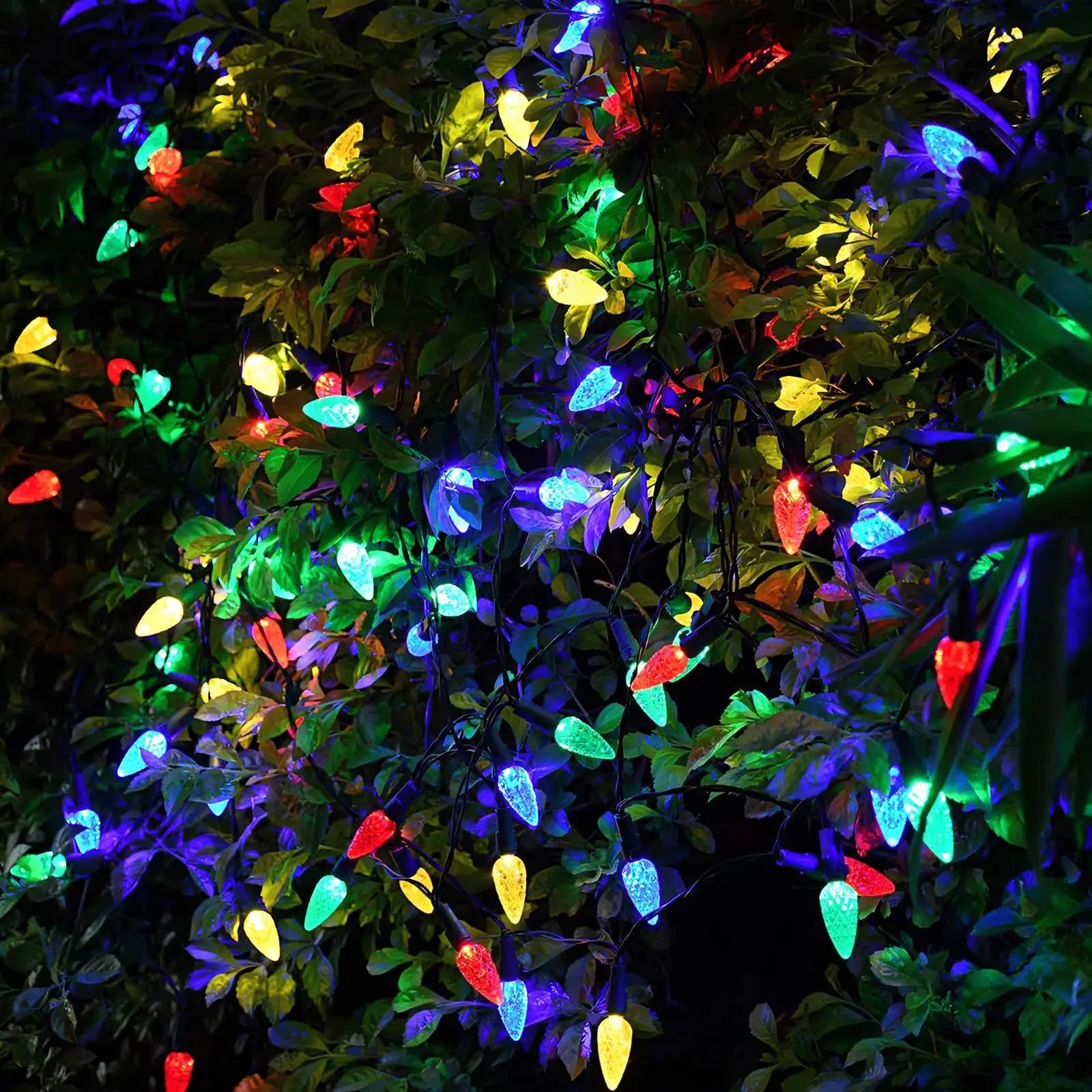 Solar Outdoor Decor 8 Modes Strawberry Solar String Lights Garden Fairy Lights Waterproof for Fence Yard Party Christmas Tree