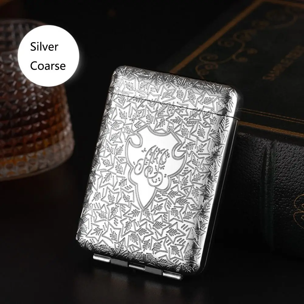 Metal Cigarette Case Front Pocket Carrying Case Men  For 16pcs 84mm Cigarettes Cigarette Holder Cigarette Box Vintage