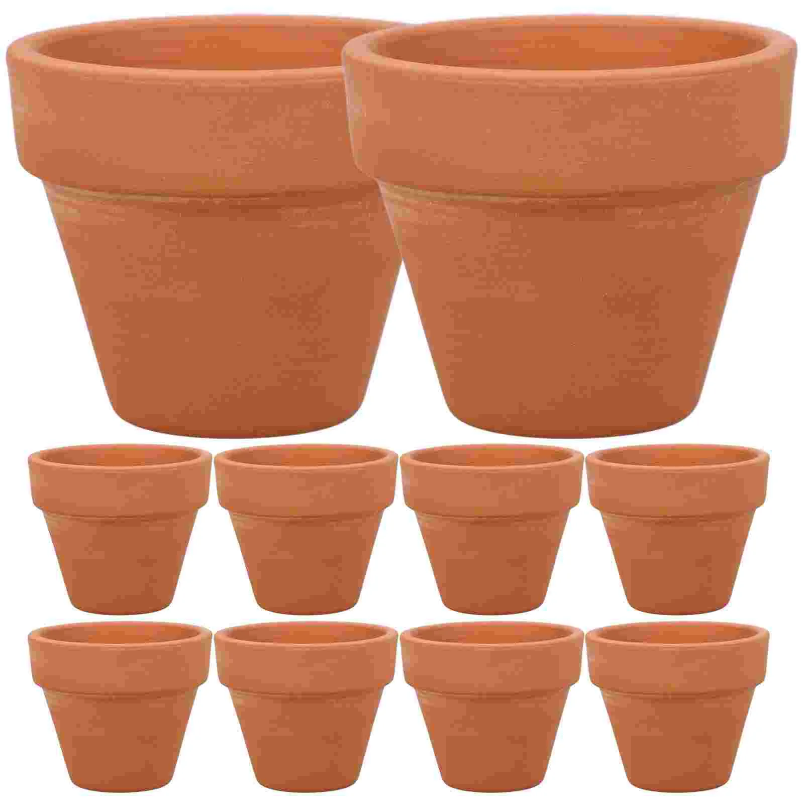 

10 Pcs Red Pottery Pots Indoor Plant Decor Succulent Plants Ceramics Planter Small Mini Clay Terracotta Smooth Texture