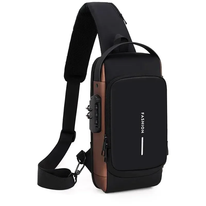 Sac à Bandoulière Multifonction Anti-Vol pour Homme, Sacoche USB, Voyage, Poitrine