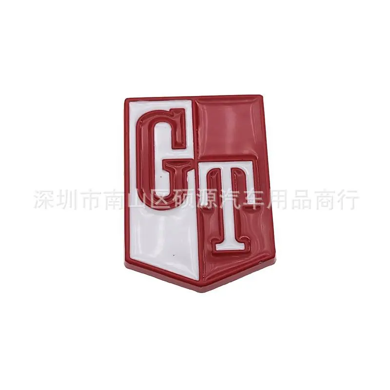Gloss Chrome Shield GT Metal Badge Side Body Emblem Sticker Sport Performance Exterior Decor For All Cars