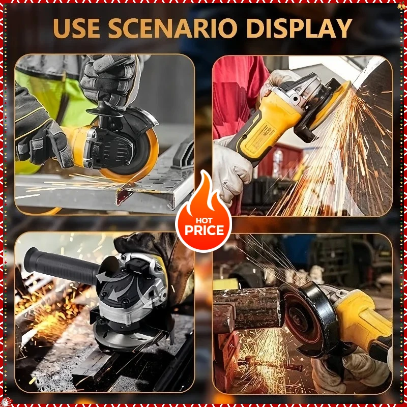 صالح ديوالت DCG406 9000 دورة في الدقيقة آلة القطع اللاسلكية تأثير الملمع آلة 125 مللي متر فرش زاوية طاحونة أداة السلطة القابلة لإعادة الشحن