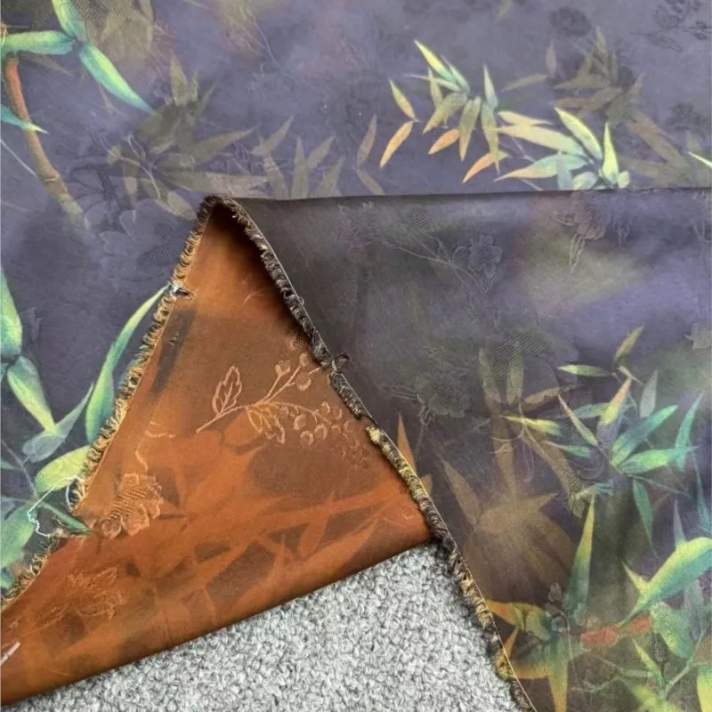 สินค้าใหม่รับซัมเมอร์ ผ้าไหมสีเขียว ดอกไม้ ผ้ากอซสีแดง สไตล์จีน กี่เพ้า เสื้อผ้าเสื้อเชิ้ตตัวเล็ก