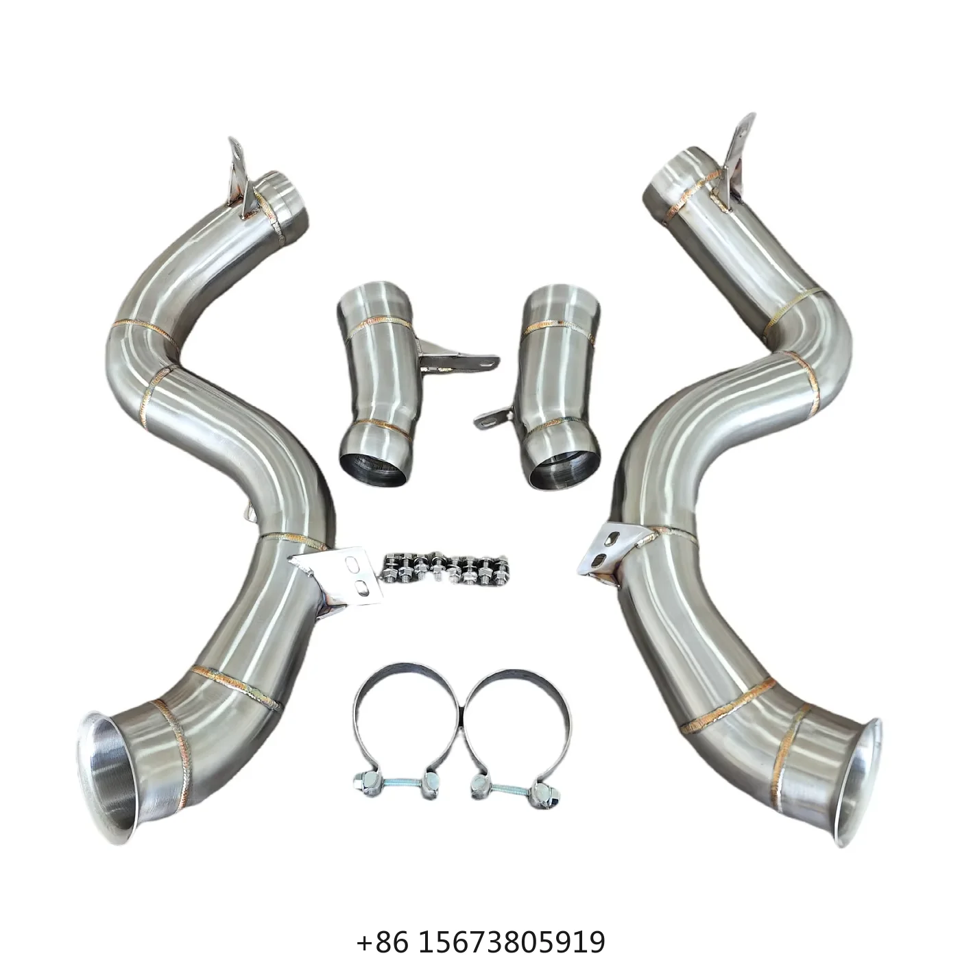 

S63 W222 M177 4.0T 2019+ Downpipe 2019+ Fit Stainless Steel Heatshield Improves Efficiency Reduces Noise Boosts Power