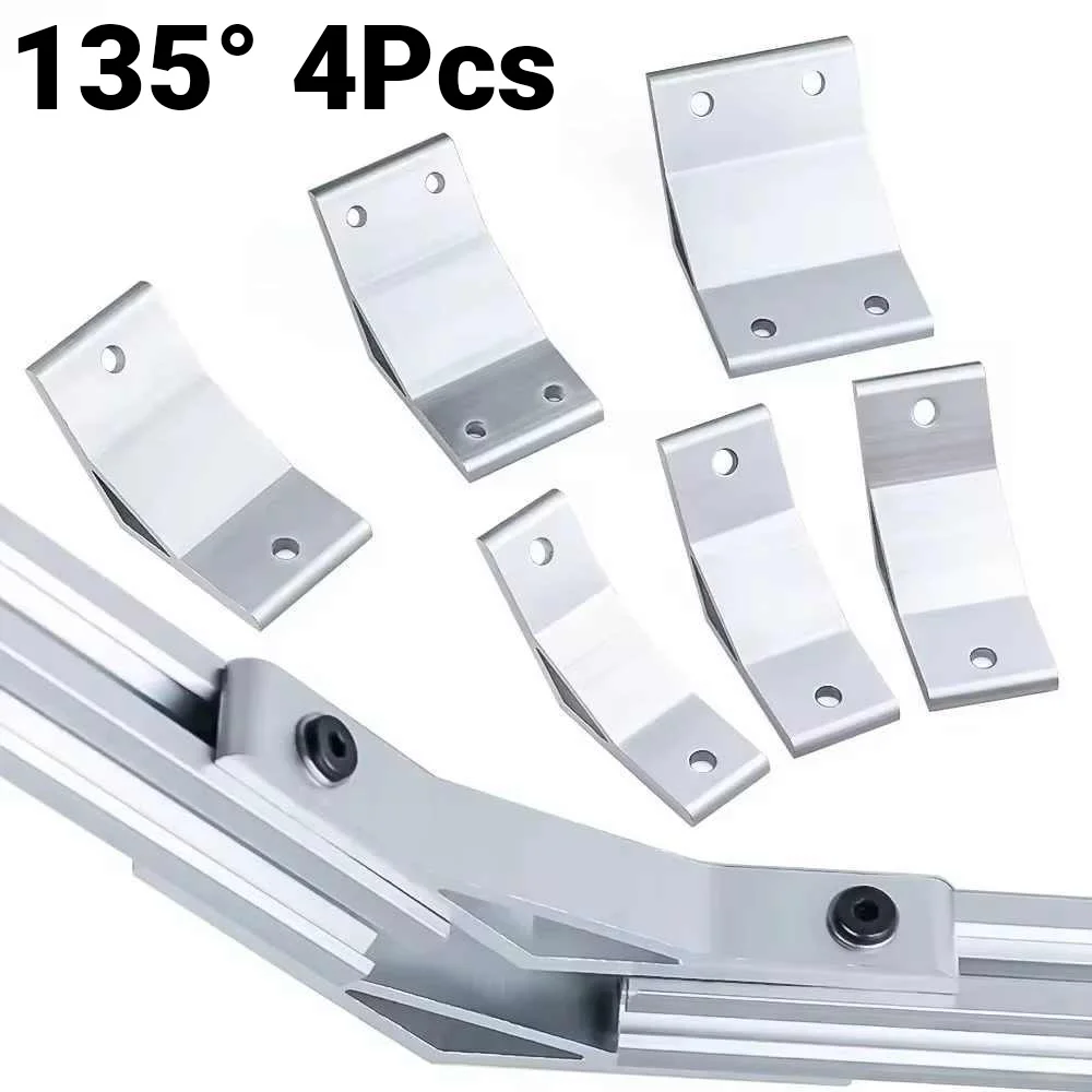 4Pcs 135 Degree 2020/3030/4040/4545/6060/8080 Inside Corner Angle Bracket Universal Connection Joint for V-Slot T-Slot Profiles