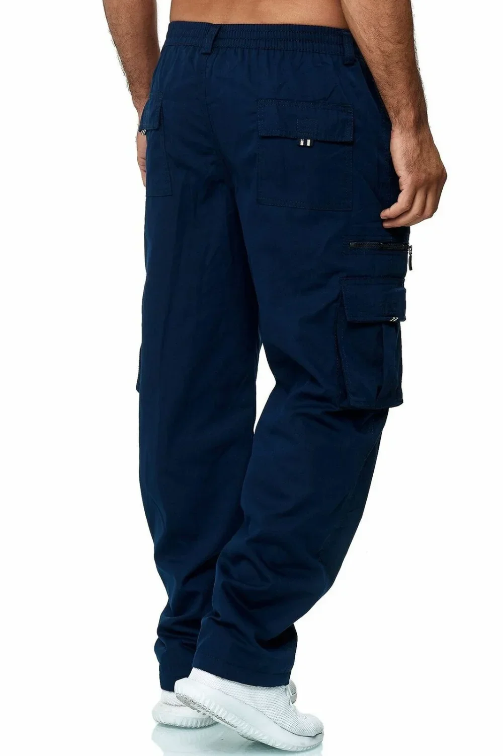 Pantaloni cargo da uomo Elastico in vita Elastico multitasche Pantaloni da lavoro da combattimento larghi Pantaloni casual sportivi fitness all'aperto S-4XL