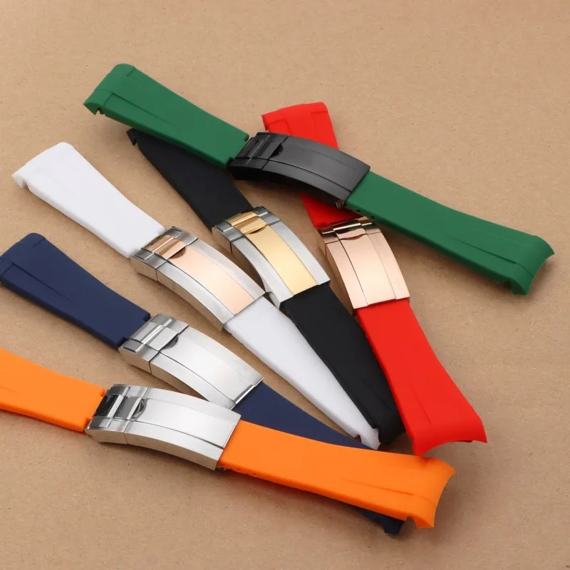 for Rolex Submariner Explorer Oyster MILGAUSS Airking Watch Silicone Strap 20mm 21mm 22mm Natural Rubber Watchband