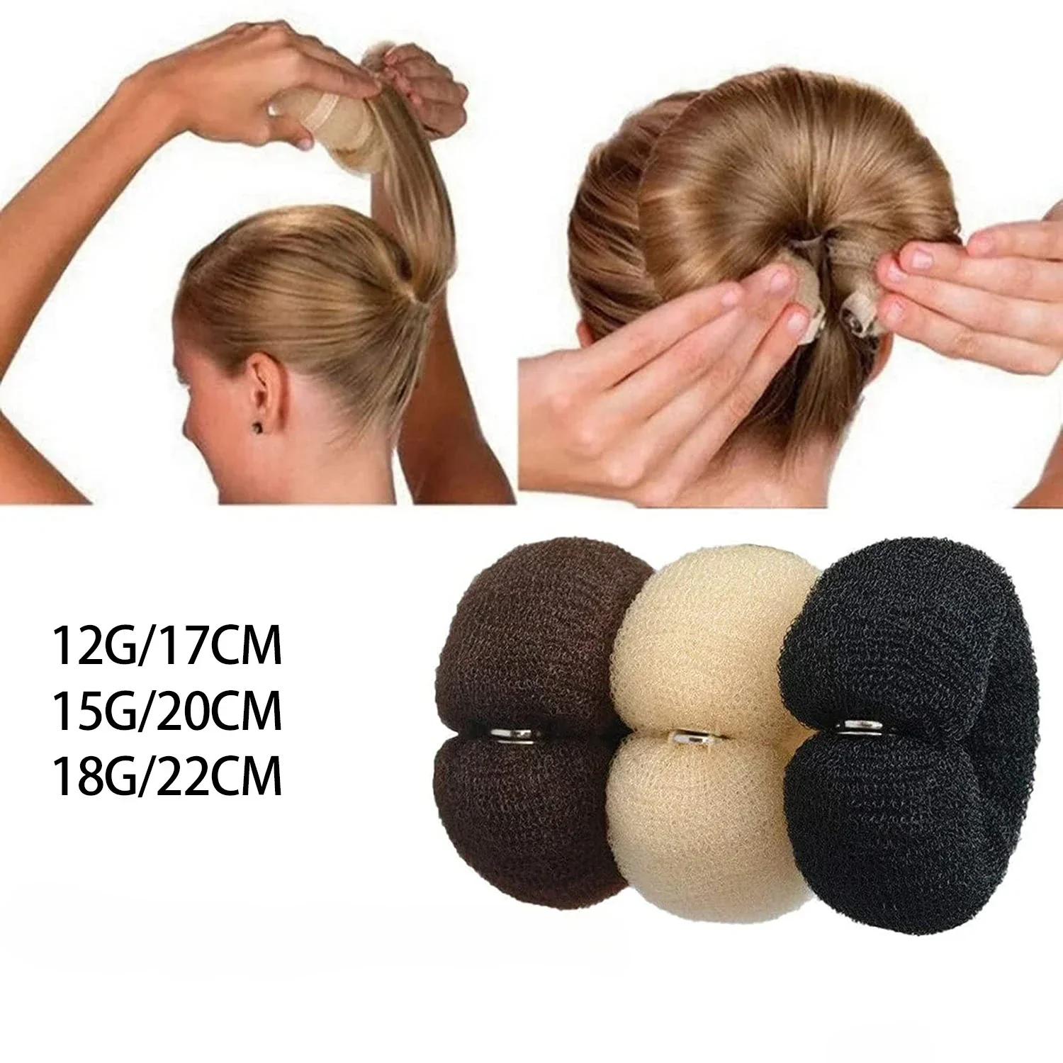 Fashion Hair Bun Maker Donut Magic Foam Sponge Easy Big Ring Hair Styling Tools Elastic Polyester Hair Band Accessories