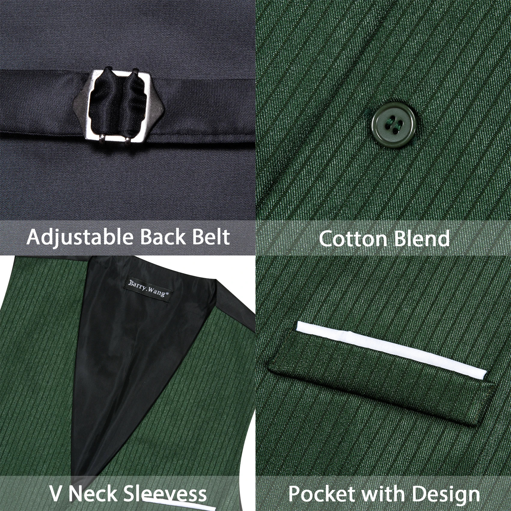 Barry.Wang Silk Men Vest Jacquard Striped 3 Buttons Formal Casual Waistcoat Sleeveless Jacket Male Wedding Business Party Gift