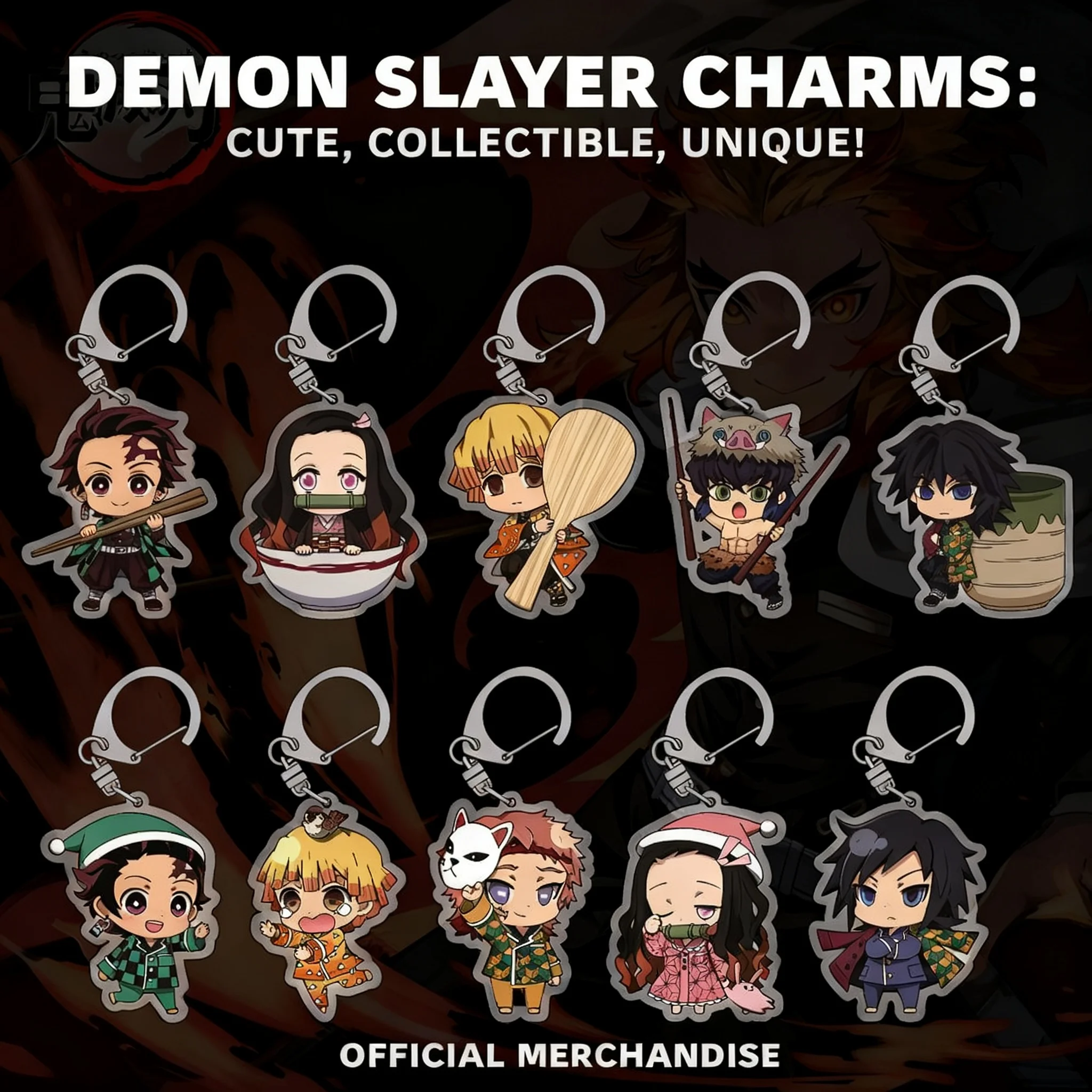

Акриловый двусторонний брелок Demon Slayer Kimetsu no Yaiba с Танджиро, Незуко, Токито Муичиро, прозрачный аниме-кулон для косплея