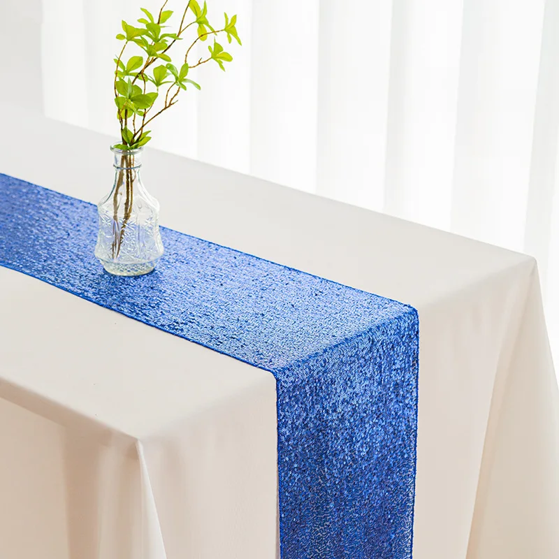 

Wholesale Sequin Table Runner Gold Red Polyester Sparkling Embroidery for Wedding Christmas Birthday Party Decoration