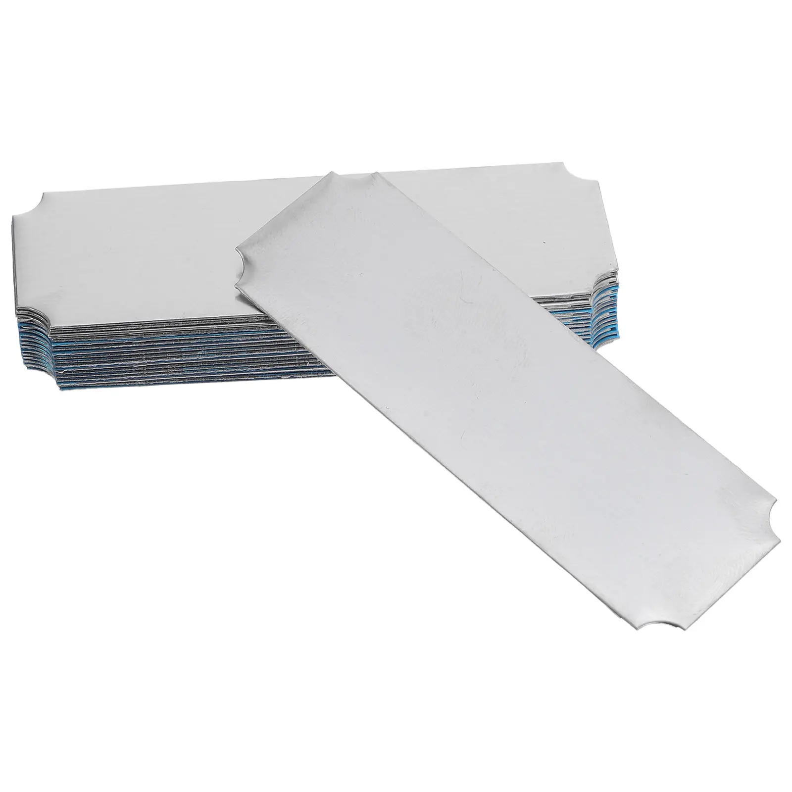20Pcs Blank Stainless Steel Name Tags Rectangular Metal Nameplates for Professional Office Use Adhesive Backing Employee Id