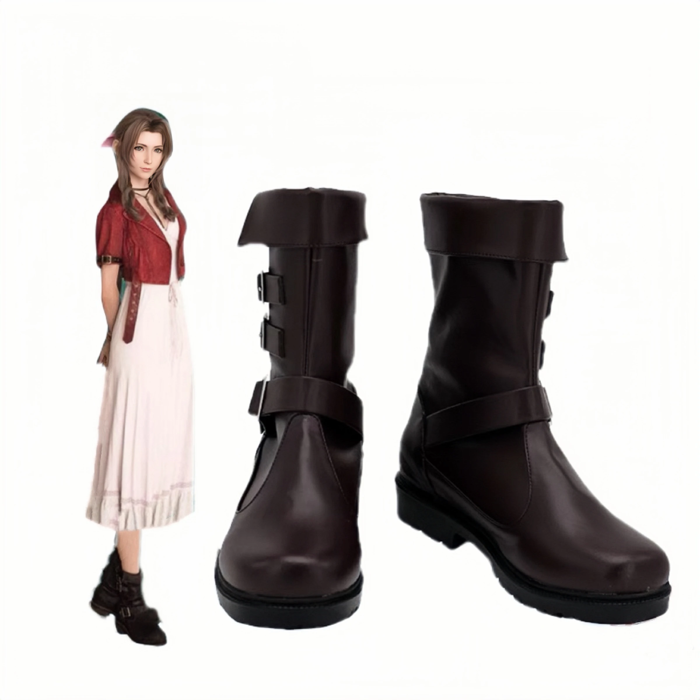 

Cosplay Final Fantasy Ⅶ FF7 Aerith Gainsborough Cosplay Shoes Custom Made Boots