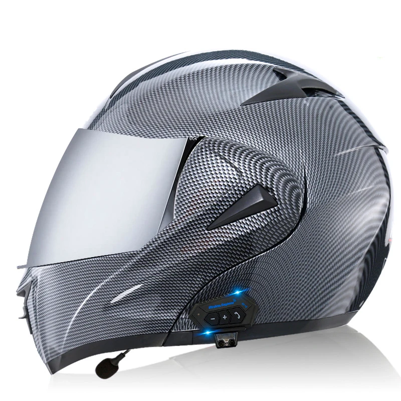 Cheap Cool Universal Motorcycle Helmet Full Face Carbon Fiber Silver Plated Guangdong Bicycle High Quality Manufacturer