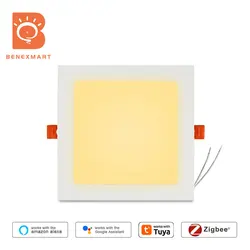 Benexmart Zigbee LED Downlight Smart Recessed Ceiling Light RGBCW 15W Work with Tuya Smartthings App Alexa Google Home Voice