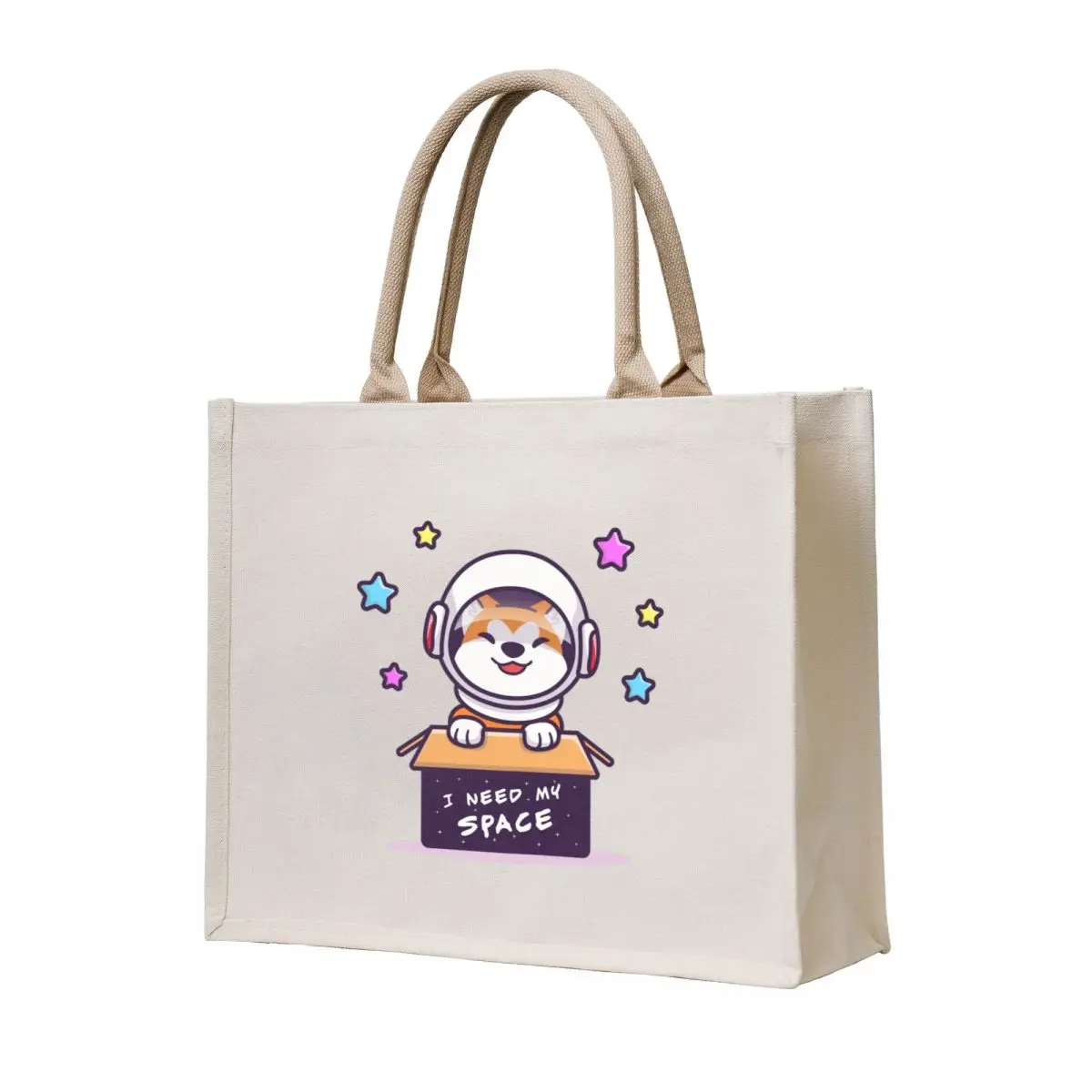 

I need my space Japanese Akita Astronaut (Red) Tote Bag Shopping bags canvas shopping bag Handbags women