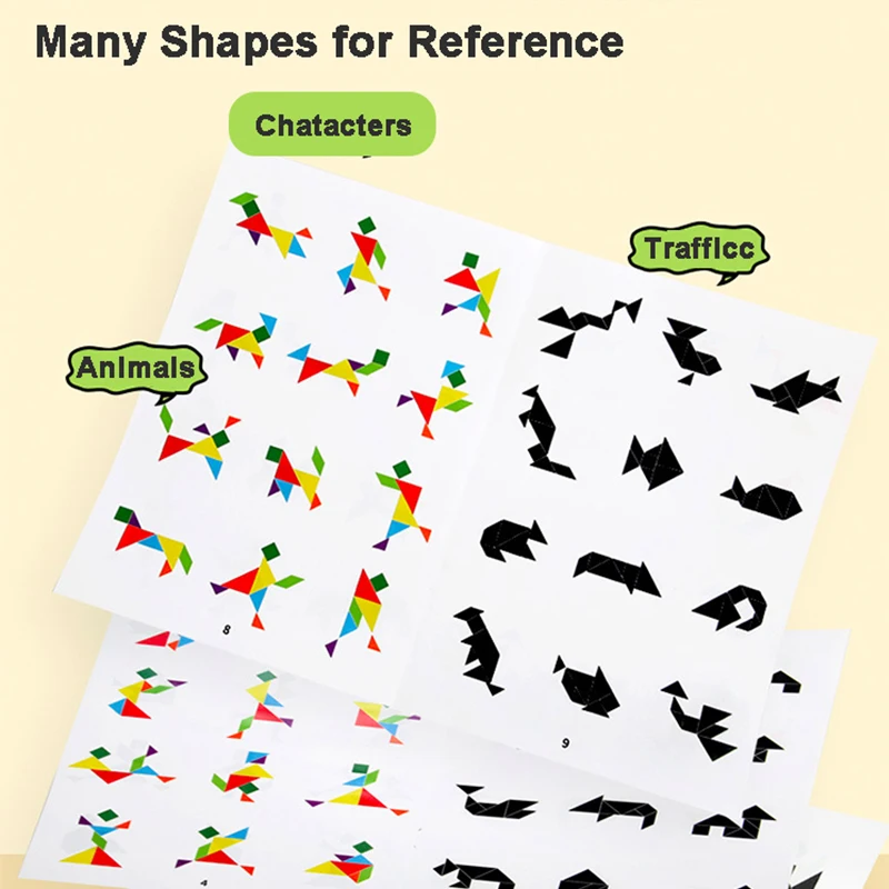 Bloco magnético forma geométrica ciência & matemática quebra-cabeça de madeira tangram livro educacional para criança aprendendo jogo lógico