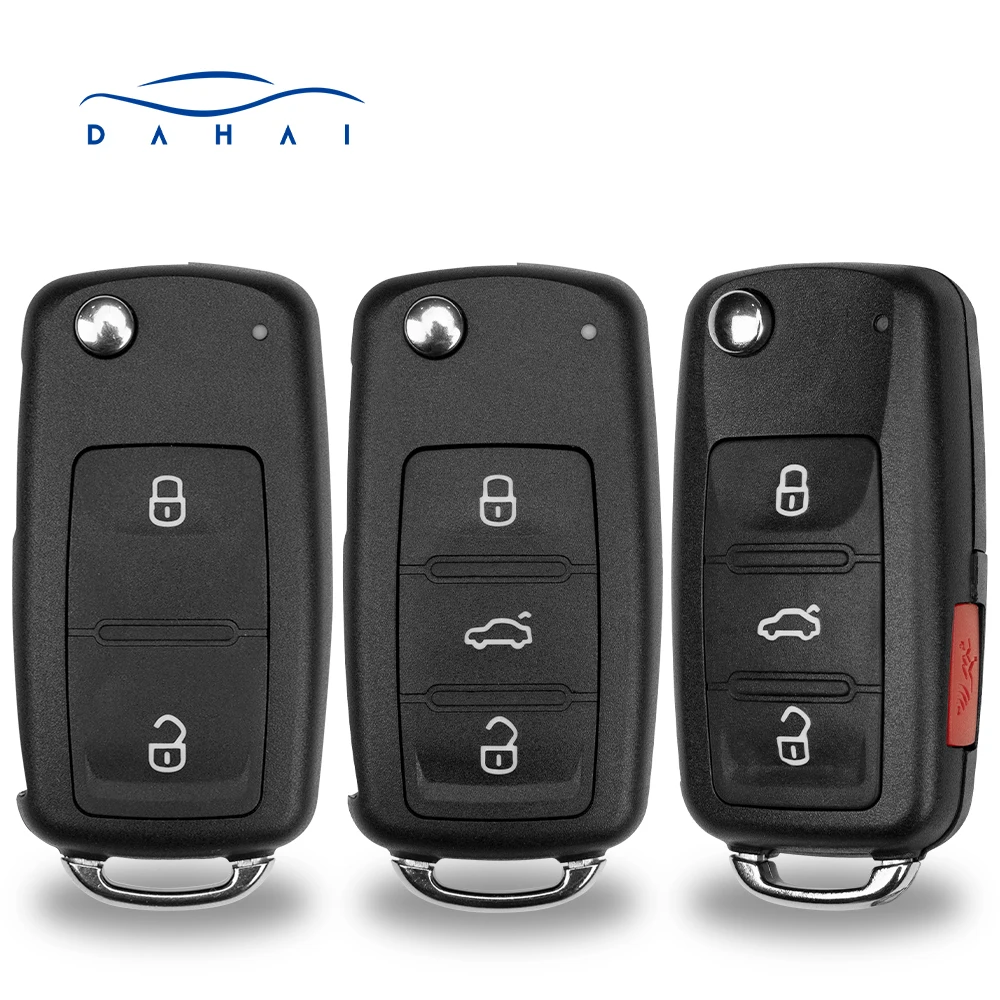 dahai 4 Buttons 202AE Remote Key Shell Case Fit for VW Caddy Eos Golf Jetta Beetle Polo Up Tiguan Touran 5K0837202AD