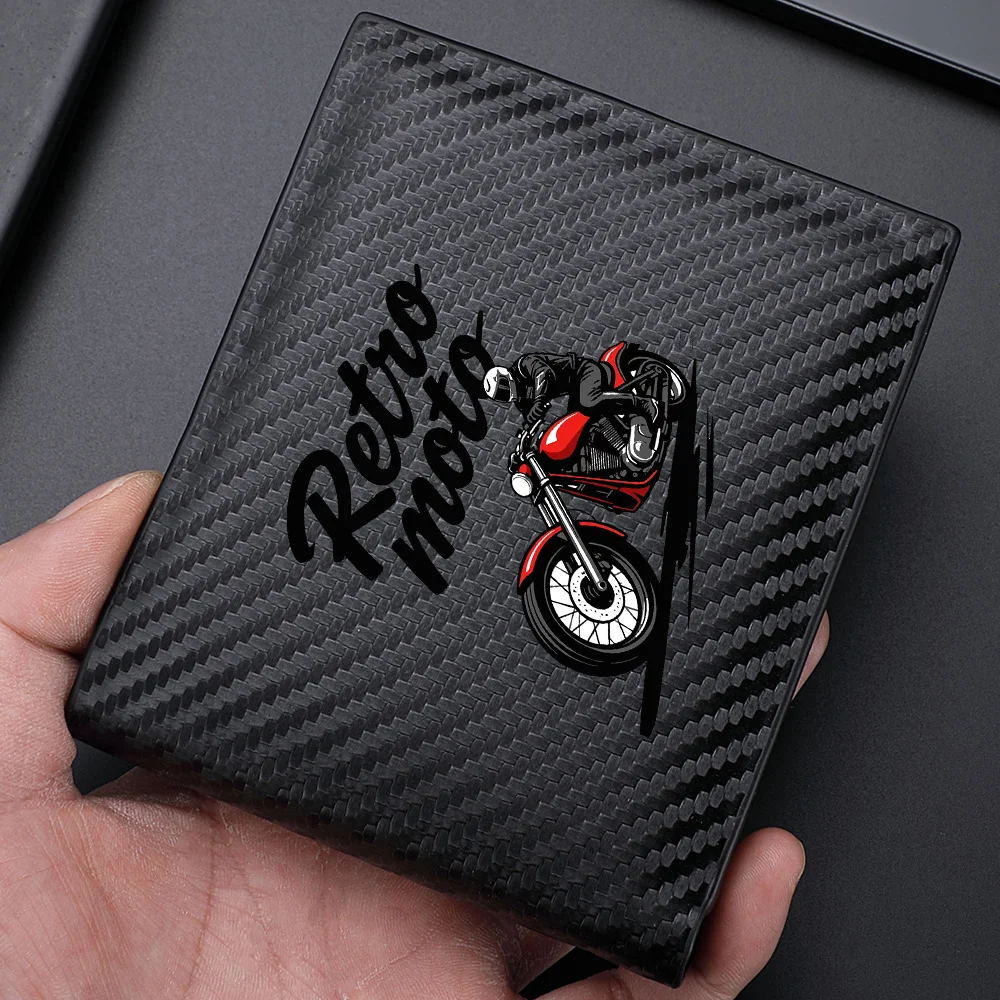 Men's Casual PU Leather Wallet - Multi-functional Wallet with Carbon Fiber Texture Design - Casual and Fashionable Wallet