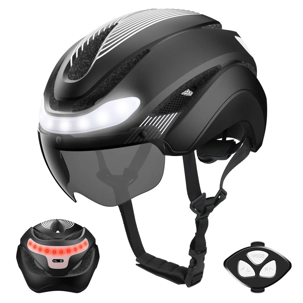 Horntour nouveau casque de vélo casque de vélo de route avec led hommes et femmes Sports de plein air intégralement moulé léger