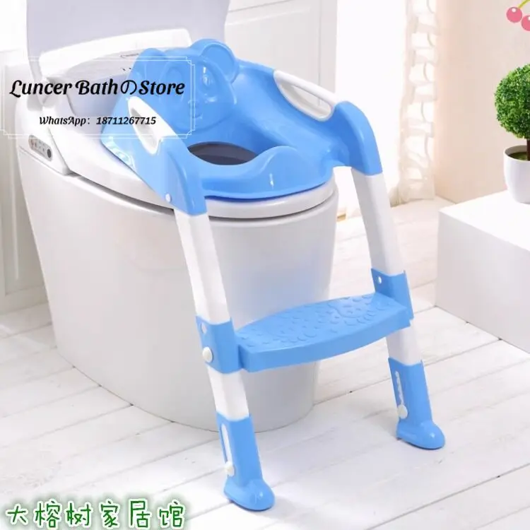 Foldable Kids Toilet Training Ladder, Adjustable Step Stool Potty Seat for Toddlers, Universal Boys Girls Auxiliary Seat